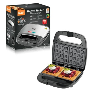 Aparat de Facut Gofre, RAF R536H, 750W, Reglarea Automata a Temperaturii, Negru-Argintiu - Img 3