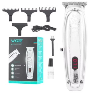 Aparat de tuns profesional VGR V-061, incarcare cu USB, 3W, afisaj LCD, argintiu - Img 1