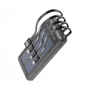 Baterie Externa Solara Universala, 12000mAh, USB TypeC, micro USB si Lightning - Img 1