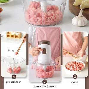 Blender, tocator si storcator T164, 3 in 1, 250W, cu 3 accesorii, alb-maro - Img 7