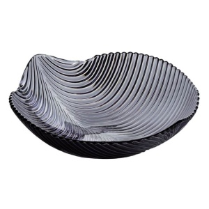 Bol de servire, in forma de frunze, din plastic, dimensiuni 28x29.5x7.5cm, gri - Img 3