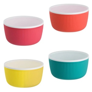 Boluri cu model dungi, din plastic, 4 buc, capacitate 520ml, multicolor - Img 3