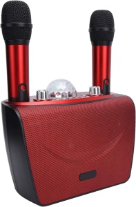 Boxa portabila cu 2 microfoane, Lumini LED, Putere45W, Bluetooth, Rosu - Img 8