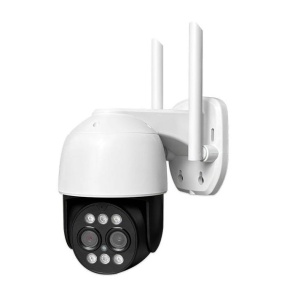 Camera de supraveghere CCTV PTZ IP WiFi de 3MP, Full HD, senzor uman, alarma, alba cu negru - Img 1