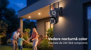 Camera de Supraveghere WiFi 9MP Ultra HD, 3 Lentile, PTZ 355°, Detectare Umana AI, Vedere Nocturna Color, Audio Bidirectional - Img 6