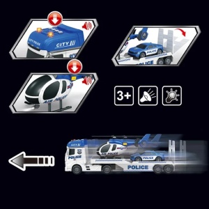 Camion de politie cu recorca si elicopter, Sunete si lumini - Img 2