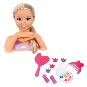 Cap de papusa LISA TOP MODEL pentru machiat si coafat cu accesorii