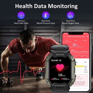 Ceas Smartwatch Sport, Model SATM Army D20, Bluetooth, IP67, Monitorizare 24h, Activitati Fizice, Negru - Img 7