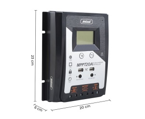 Controller tensiune panou solar Andowl MPPT20A, 12/24V, afisaj LCD, MPPT 20A, negru - Img 3