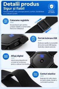 Corector de postura electronic unisex cu senzor si avertizare prin vibratii, Centuri elastice reglabile, Incarcare USB - Img 4