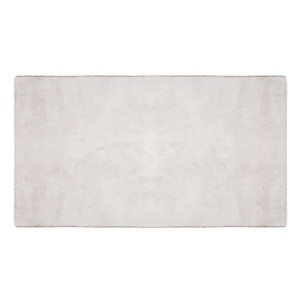 Covoras decorativ catifelat, Antiderapant, Dimensiune 150x100 cm, Culoare Alb