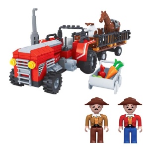 Cuburi de Constructie, Tractor cu 2 Figurine, 219 piese - Img 3