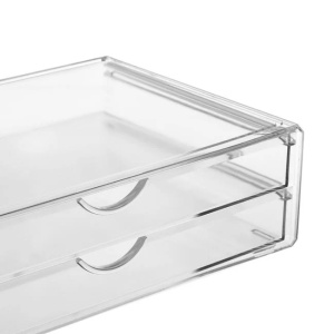 Cutie acrilica transparenta cu 2 sertare, Dimensiune 32x20x9cm - Img 3