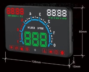Ecran de proiectie afisaj bord pe parbriz 5.8″, Head Up Display E350, compatibil pe masinile care au mufa OBD2 - Img 4