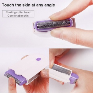 Epilator electric pentru femei, fara fir, 2 in 1, pentru fata si corp, tehnologie Sensa-Light, alb-mov - Img 7