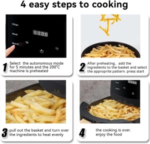 Friteuza cu Aer Cald Air Fryer 2400W, 6L, Afisaj Digital si Control Touch LCD - Img 11