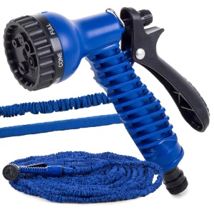Furtun extensibil de gradina, Lungime 45m, Pistol cu 7 tipuri de jet, Albastru - Img 8