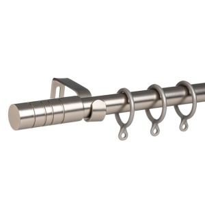 Galerie metalica pentru perdele, Extensibila, Finisaj nichel, 160-300 cm, Argintiu