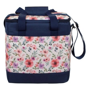 Geanta Izoterma, 15L, 28x18x30cm, Albastru Ecru Floral - Img 2