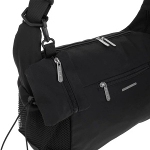 Geanta pentru scutece, din poliester, impermeabila, dimensiuni 56x18x28cm, negru - Img 5