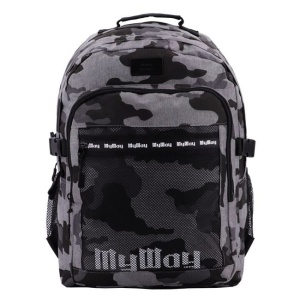 Ghiozdan pentru scoala, Model Army cu Plasa, 31x22x45 cm, negru