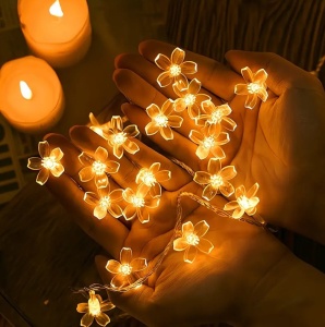 Ghirlanda Luminoasa Solara Flori de Cires cu 50 LED-uri, Lumina Alba Calda/Multicolora, 5m Lungime - Img 14
