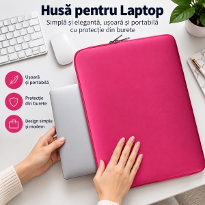 Husa de protectie si transport laptop, Dimensiune 15.6 inch, Design slim si portabil - Img 3