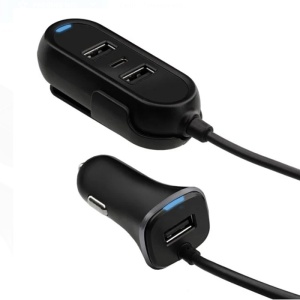 Incarcator Auto Smart Charge, 3 Porturi USB & TYPE C, DC/DC 12-24V, Negru - Img 2