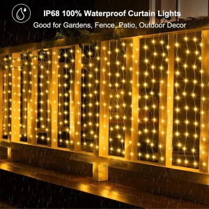 Instalatie Luminoasa cu Franjuri, 240 LED-uri, IP44, 6x1m, Lumina Alba Calda/Rece - Img 5