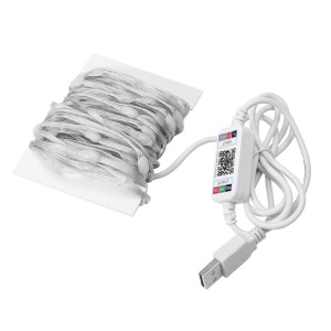 Instalatie luminoasa LED RGB cu Telecomanda, Bluetooth, App Tuya, Music, USB, IP65, 100 LED-uri, 10m, Multicolor - Img 12