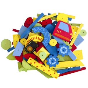 Joc de constructie cu Tabla din pluta si pioneze in diverse forme si ciocan - Img 6