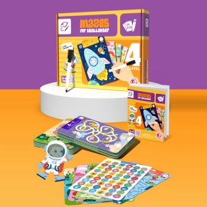 Joc educativ labirint cu 25 planse reutilizabile pentru copii 5 ani+ - Img 4