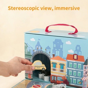 Joc tridimensional Kabi City din lemn, pentru copii 3 ani+, cu masinute si accesorii - Img 6