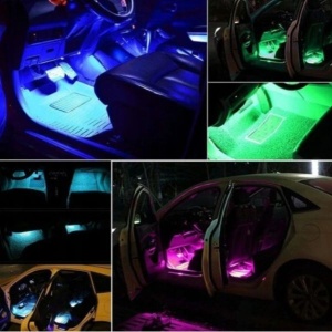 Kit lumini auto 48 LED-uri, Iluminare RGB, Control cu telecomanda - Img 2
