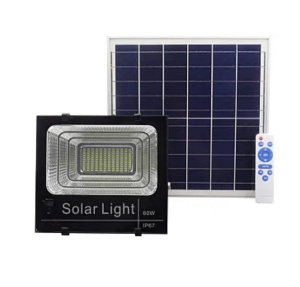 Kit Proiector 60W LED SMD JNI cu Panou Solar Si Telecomanda - Img 1