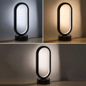 Lampa LED cu incarcare la USB, 3 moduri de lumina, Putere 6W, Dimensiune 12x10x28cm, Culoare negru - Img 3