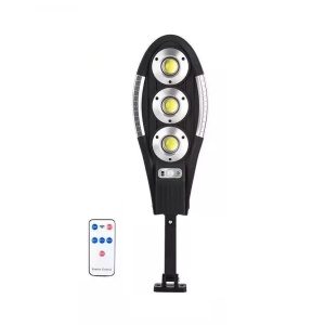 Lampa solara stradala cu telecomanda, Jortan, 150W, 90 COB LED, IP65, senzor miscare, 6500k, 1000lm, 51.6x15.5x34cm, negru - Img 2