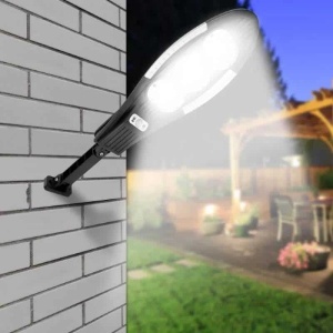 Lampa solara stradala cu telecomanda, Jortan, 300W, 156 LED, IP65, senzor miscare, 6500k, 1000lm, 51.5x15x31cm, negru - Img 3