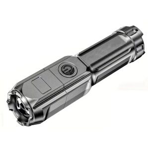 Lanterna puternica cu zoom, portabila, multifunctionala, reincarcabila cu USB, 3 moduri de iluminare, gri foarte inchis - Img 1