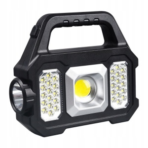 Lanterna solara LED cu COB lateral, 5W, 6 moduri de iluminare, portabila, cu maner, multifunctionala