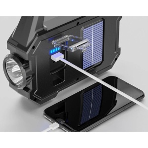 Lanterna solara LED cu COB lateral, 5W, 6 moduri de iluminare, portabila, cu maner, multifunctionala - Img 9