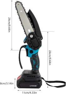 Mini drujba electrica fara fir cu lama de 15cm, 2 lanturi, 2 acumulatori 1300mAh - Img 8