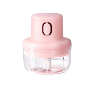 Mini tocator electric pentru alimente, 45W, 250 ml, cu incarcare USB, roz - Img 1