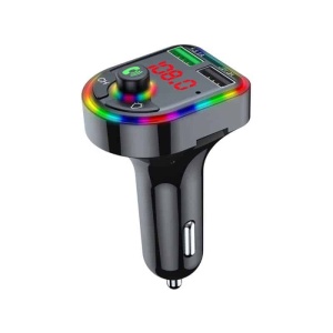 Modulator FM, cu Bluetooth 5.0, incarcare rapida, 3 porturi de incarcare, RGB, negru - Img 6