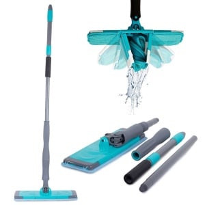 Mop din Microfibra Rotativ 360 grade, cu Stoarcere, Maner 100-122cm, Albastru - Img 1
