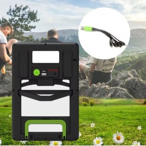 Panou solar 15W cu acumulator 1200mAh, GD-100S, portabil, cu mufe pentru incarcare devide-uri, 29x19cm, negru - Img 3