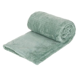 Patura catifelata la atingere cu model reliefat popcorn, pentru o persoana, 220x150 cm, verde menta - Img 1