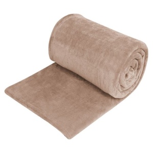 Patura catifelata la atingere, pentru o singura persoana, Dimenisune 220x150 cm, Culoare Bej
