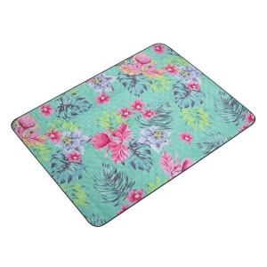 Patura pentru picnic, Model Floral, Dimensiune 200x150cm, Turcoaz - Img 2