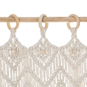 Perdea decorativa macrame ecru pentru usa, Dimensiuni 200x100cm, Culoare Bej - Img 3
